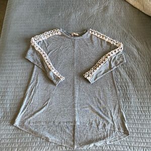 2 for $25 Gray Lace Sleeve thin sweater